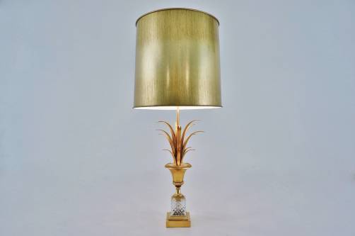 Maison Charles lamp, palmtree lamp, gold gilt bronze, 1970`s French